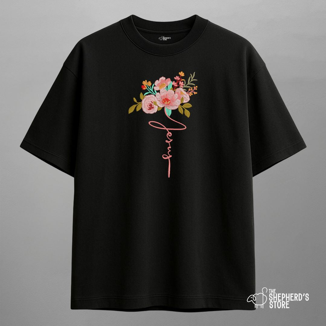 Jesus Floral — Oversized Unisex T-shirt