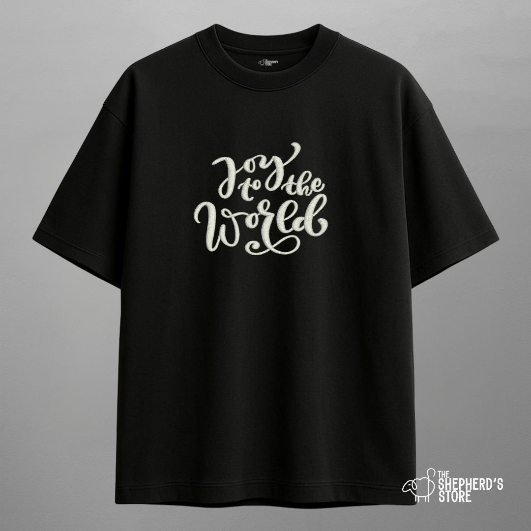 Joy to the World — Embroidered Oversized T-shirt