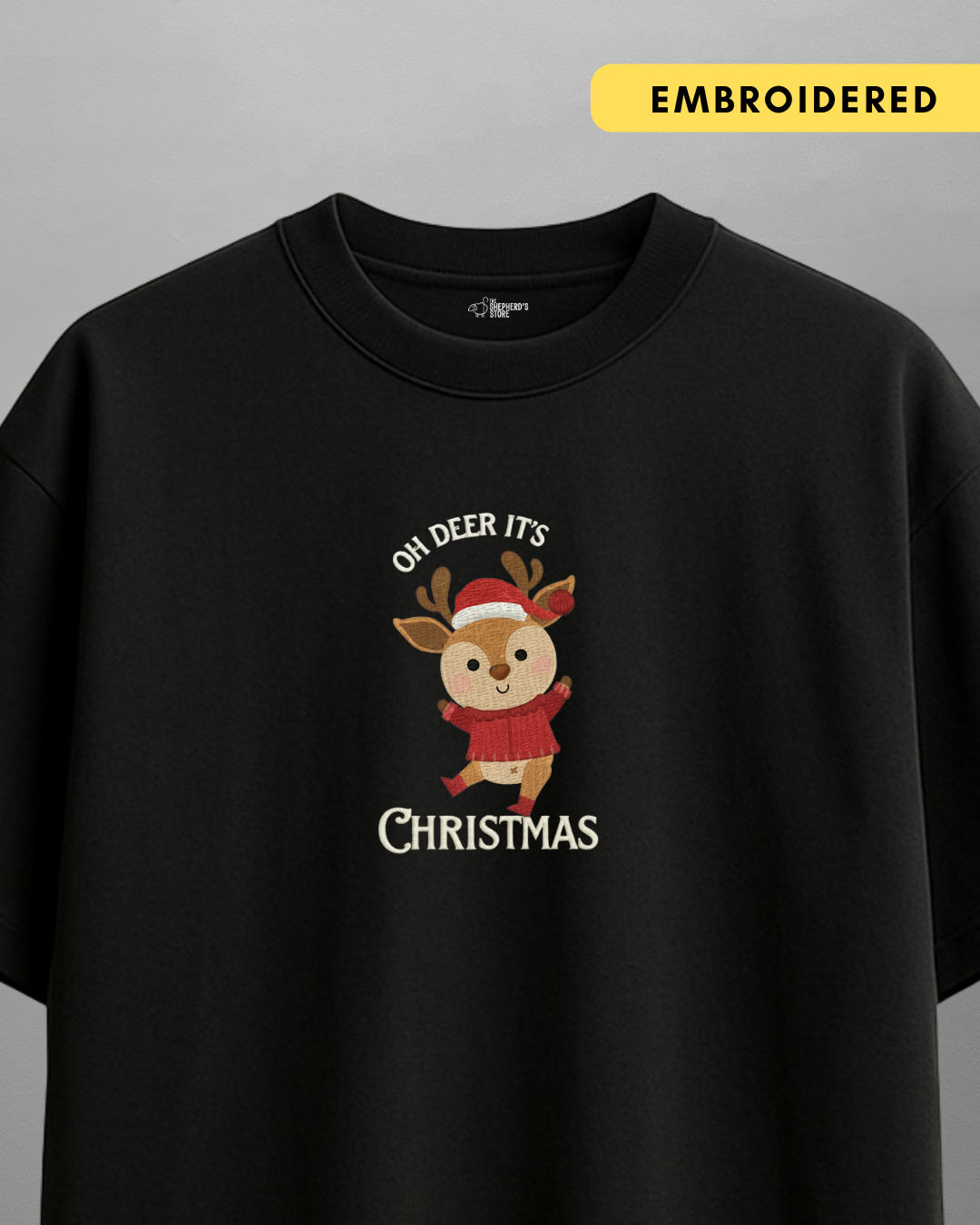 Oh Deer, It’s Christmas — Oversized Unisex T-shirt